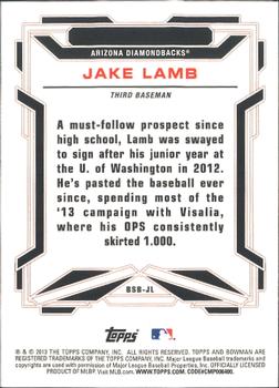 2013 Bowman Draft Picks & Prospects - Bowman Scout Breakouts #BSB-JL Jake Lamb Back