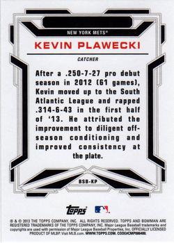 2013 Bowman Draft Picks & Prospects - Bowman Scout Breakouts #BSB-KP Kevin Plawecki Back