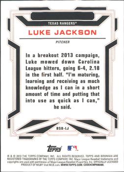 2013 Bowman Draft Picks & Prospects - Bowman Scout Breakouts #BSB-LJ Luke Jackson Back