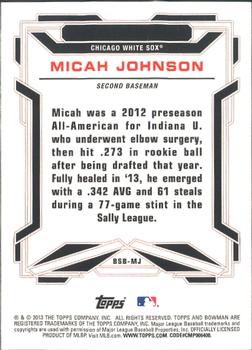 2013 Bowman Draft Picks & Prospects - Bowman Scout Breakouts #BSB-MJ Micah Johnson Back
