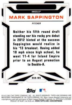 2013 Bowman Draft Picks & Prospects - Bowman Scout Breakouts #BSB-MS Mark Sappington Back