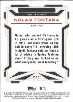 2013 Bowman Draft Picks & Prospects - Bowman Scout Breakouts #BSB-NF Nolan Fontana Back