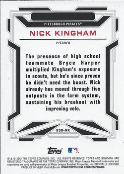2013 Bowman Draft Picks & Prospects - Bowman Scout Breakouts #BSB-NK Nick Kingham Back