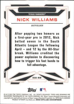 2013 Bowman Draft Picks & Prospects - Bowman Scout Breakouts #BSB-NW Nick Williams Back