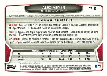 2013 Bowman Draft Picks & Prospects - Top Prospects #TP-43 Alex Meyer Back