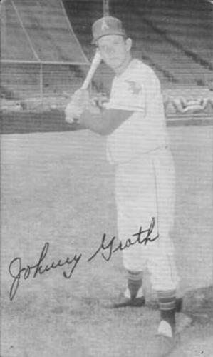 1956 Kansas City Livestock Night Kansas City Athletics Postcards #NNO Johnny Groth Front