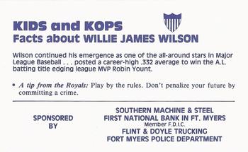 1983 Kansas City Royals Police #NNO Willie Wilson Back