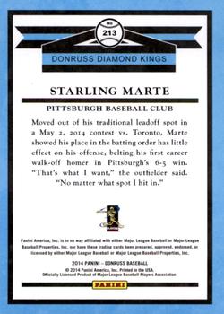 2014 Donruss #213 Starling Marte Back