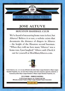 2014 Donruss #229 Jose Altuve Back