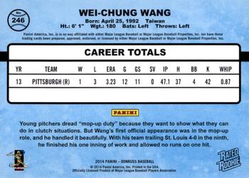 2014 Donruss #246 Wei-Chung Wang Back