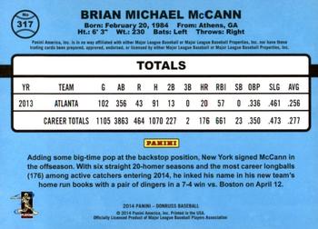2014 Donruss #317 Brian McCann Back