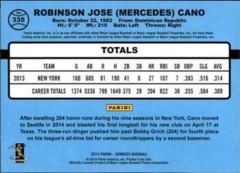 2014 Donruss #335 Robinson Cano Back