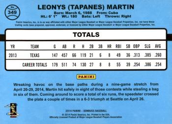 2014 Donruss #349 Leonys Martin Back