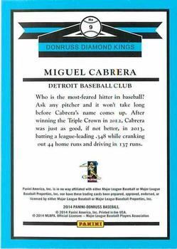 2014 Donruss #9 Miguel Cabrera Back