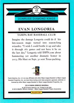 2014 Donruss #17 Evan Longoria Back