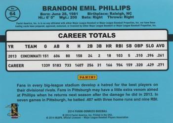 2014 Donruss #64 Brandon Phillips Back