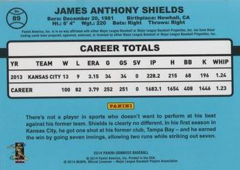 2014 Donruss #89 James Shields Back