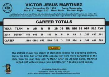 2014 Donruss #138 Victor Martinez Back