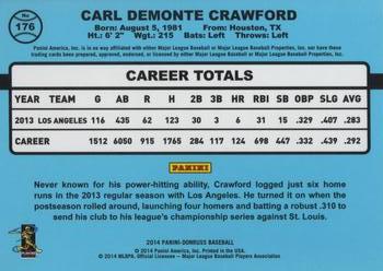 2014 Donruss #176 Carl Crawford Back