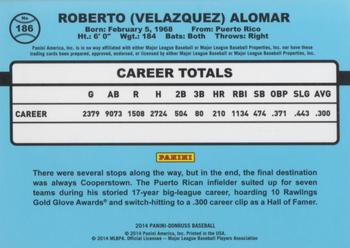 2014 Donruss #186 Roberto Alomar Back