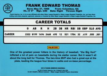 2014 Donruss #197 Frank Thomas Back