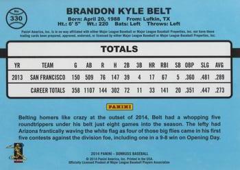2014 Donruss #330 Brandon Belt Back