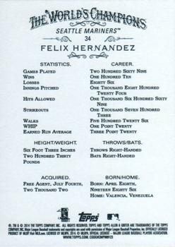 2014 Topps Allen & Ginter #34 Felix Hernandez Back