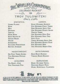 2014 Topps Allen & Ginter #104 Troy Tulowitzki Back