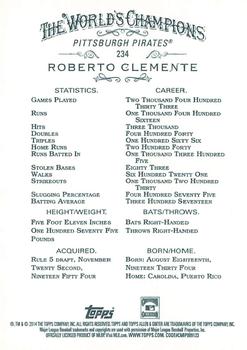2014 Topps Allen & Ginter #234 Roberto Clemente Back