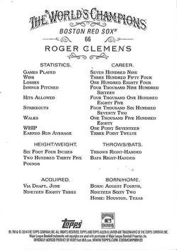 2014 Topps Allen & Ginter #66 Roger Clemens Back