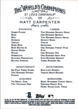 2014 Topps Allen & Ginter #123 Matt Carpenter Back