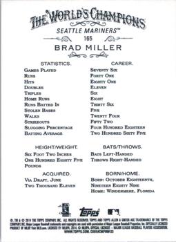 2014 Topps Allen & Ginter #165 Brad Miller Back
