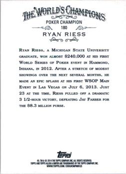 2014 Topps Allen & Ginter #180 Ryan Riess Back