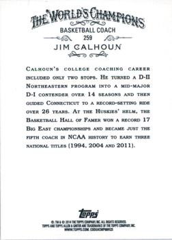 2014 Topps Allen & Ginter #259 Jim Calhoun Back