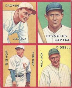 1935 Goudey 4-in-1 (R321) #NNO Joe Cronin / Carl Reynolds / Max Bishop / Bill Cissell Front