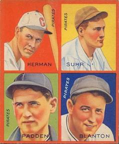 1935 Goudey 4-in-1 (R321) #NNO Babe Herman / Gus Suhr / Tom Padden / Cy Blanton Front
