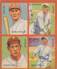1935 Goudey 4-in-1 (R321) #NNO Al Spohrer / Flint Rhem / Ben Cantwell / Larry Benton Front