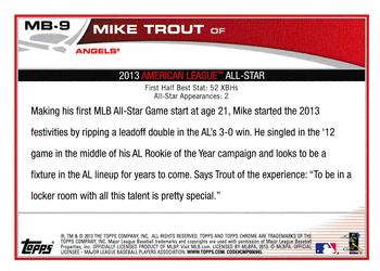 2013 Topps Chrome Update #MB-9 Mike Trout Back