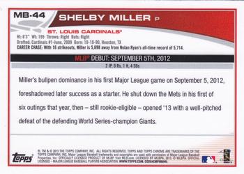 2013 Topps Chrome Update #MB-44 Shelby Miller Back