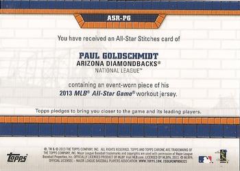 2013 Topps Chrome Update - All-Star Stitches Chrome Relics #ASR-PG Paul Goldschmidt Back