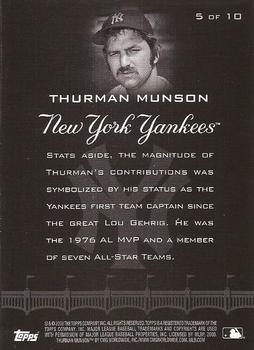 2008 Topps - Yankee Greats All-Star Game #5 Thurman Munson Back