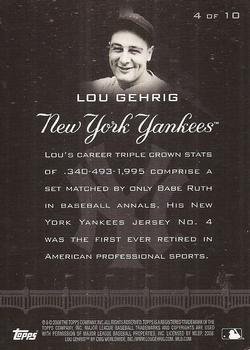 2008 Topps - Yankee Greats All-Star Game #4 Lou Gehrig Back