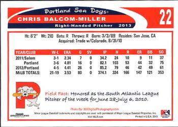 2013 Grandstand Portland Sea Dogs #NNO Chris Balcom-Miller Back