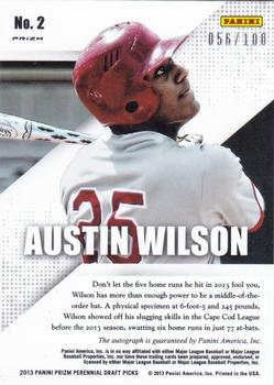 2013 Panini Prizm Perennial Draft Picks - Prospect Signatures Red Prizms #2 Austin Wilson Back