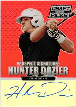 2013 Panini Prizm Perennial Draft Picks - Prospect Signatures Red Prizms #8 Hunter Dozier Front