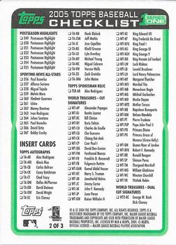 2005 Topps - Checklists Green #2 Checklist Series 1: 264-367 and Inserts Back