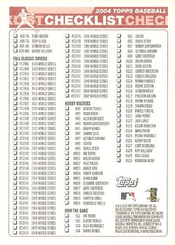 2004 Topps - Checklists (Series One) #NNO Checklist Red: Inserts Back