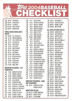 2004 Topps - Checklists (Series One) #NNO Checklist Red: Inserts Front