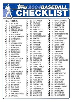 2004 Topps - Checklists (Series One) #NNO Checklist Blue: 1-207 Front
