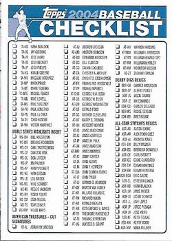 2004 Topps - Checklists (Series One) #NNO Checklist Blue: Inserts Front